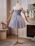 Cute Shiny Tulle with Beaded Short Party Dress, Straps Beaded Tulle Short Homecoming Dress